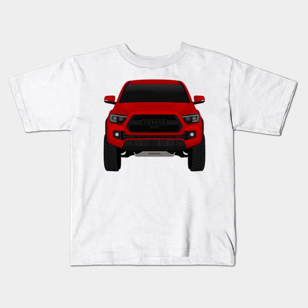 Toyota Tacoma DARK-RED Kids T-Shirt by VENZ0LIC